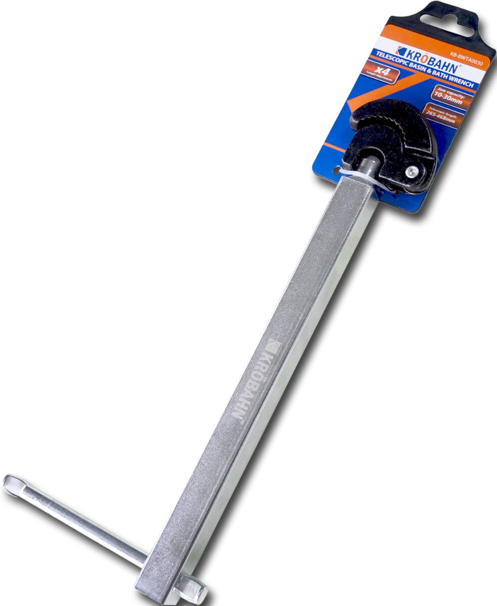 Krobahn Telescopic Basin Wrench Adjustable Tap Nut Spanner Wrench Sink 270-450MM