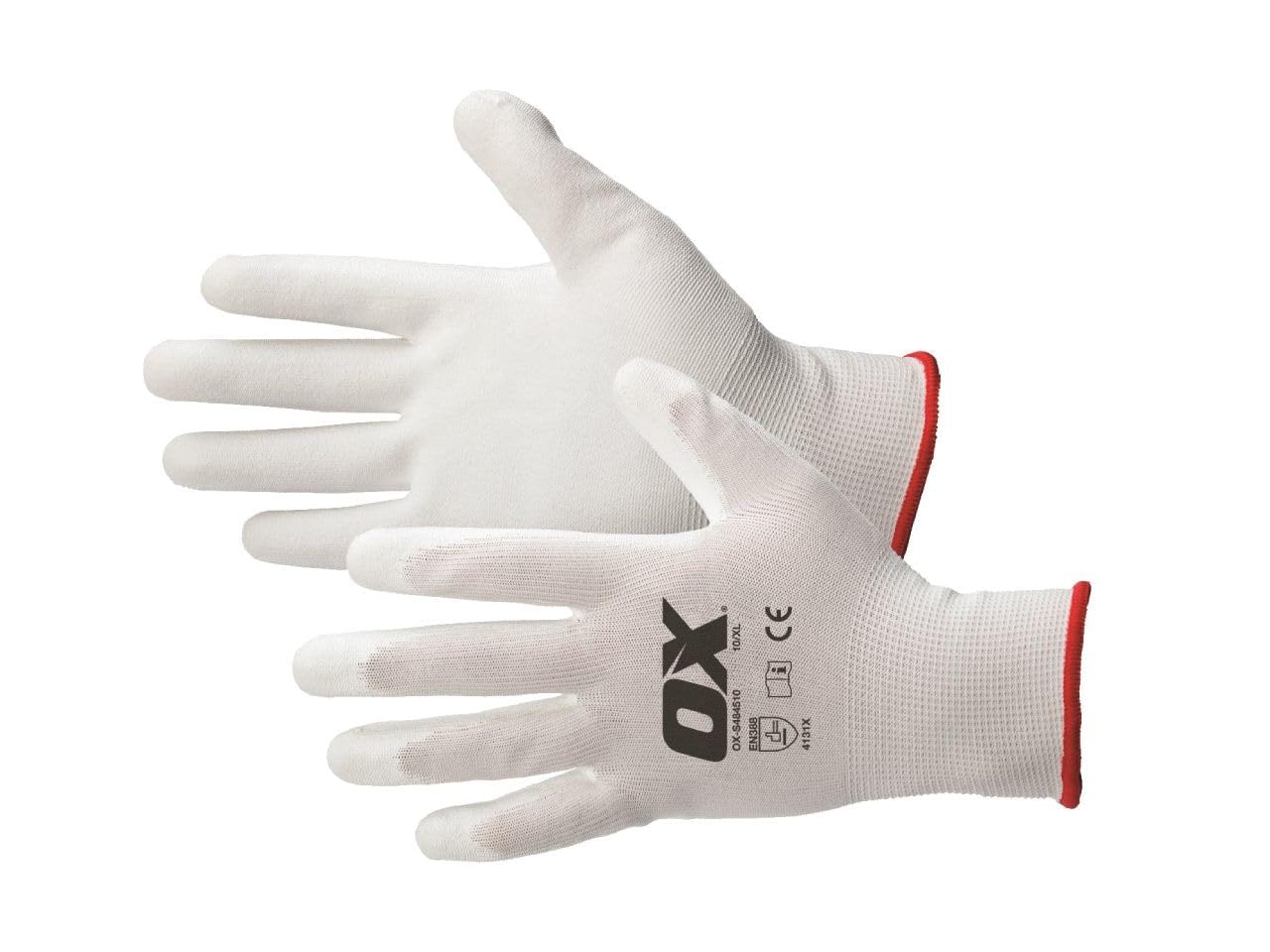 OX White PU Flex Decorators Glove Size 10 (XL)