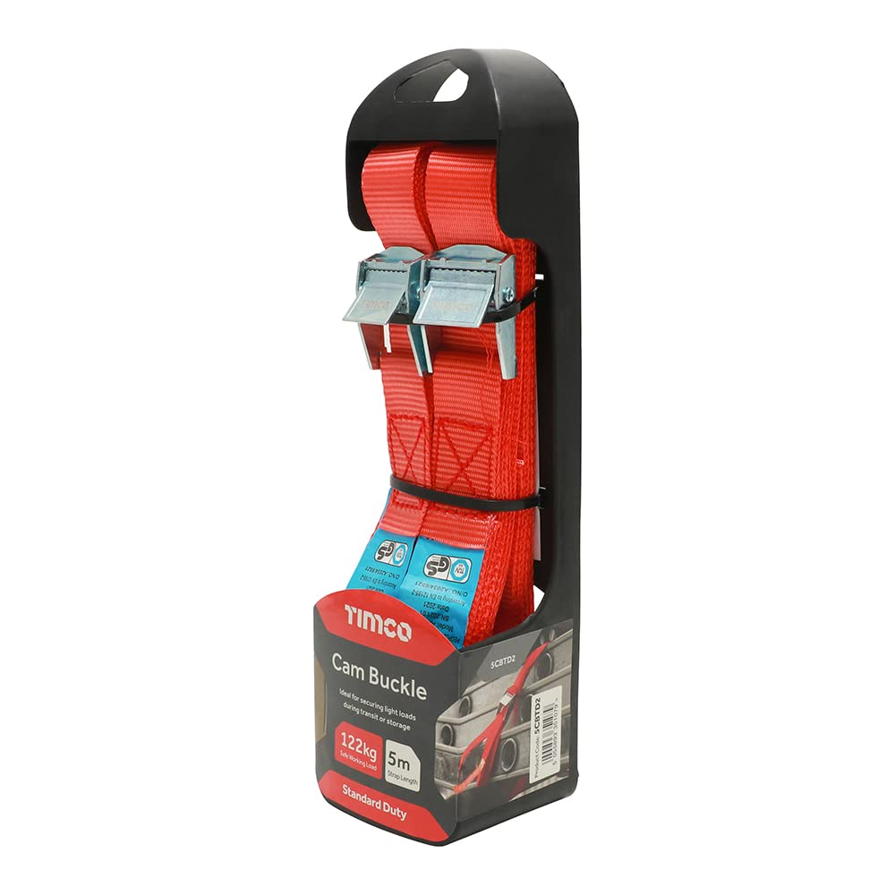 TIMCO Cam Buckles - Standard Duty - 5m x 25mm - Ideal for quickly securing light loads during transit or storage.