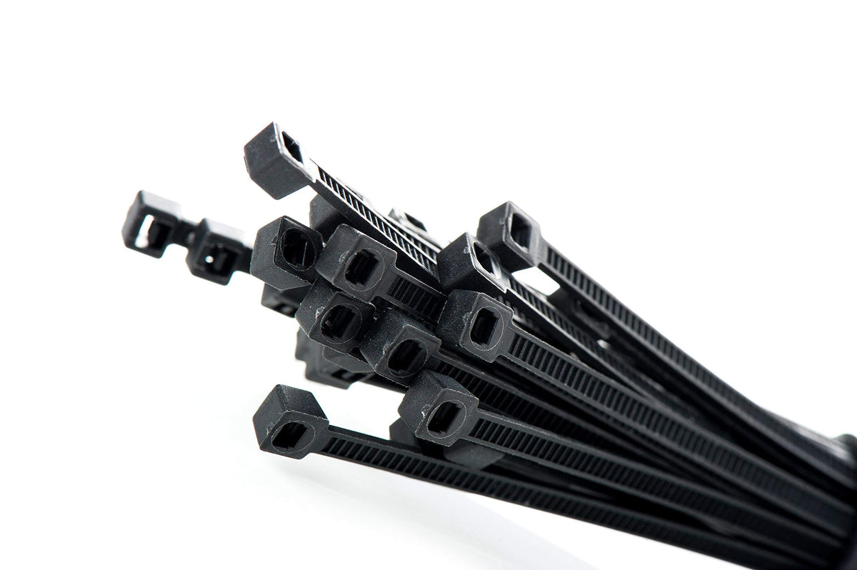 Faithfull CT200B 200 x 3.6mm Cable Ties (Pack of 100) - Black
