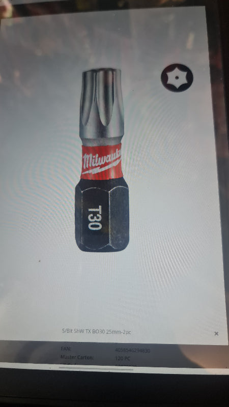 Milwaukee S/bit shw txBo30 25mm-2pc