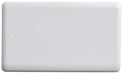 DETA VC1201 2 Gang Blank Plate/VIMARK Curve - White