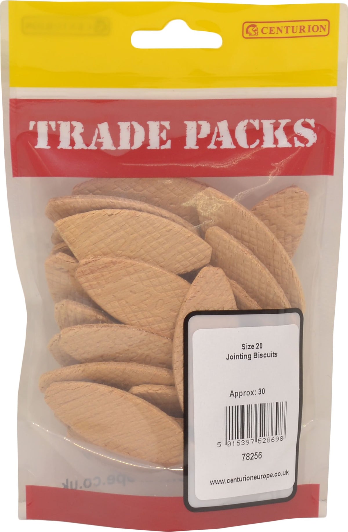UK Trade packed pre packed hardware 78256 Carcass Wood Biscuit Joints, 18mm, Natural Pack of 30, Various
