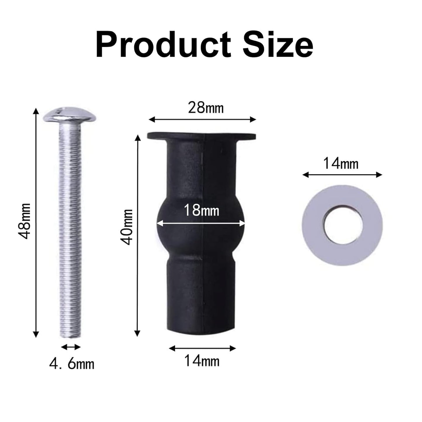Handyfix 4Pcs Toilet Seat Fittings,Toilet Seat Fixings,Heavy Duty Toilet Seat Fastener Bolt Kit,Expanding Rubber Top Nuts Screw Fixings,Suitable for Most UK Standard Size Toilet Covers.