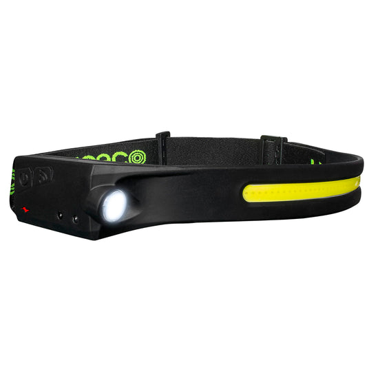 Luceco LED Flexible Head Torch with USB and PIR Motion Sensor, 4 Light Modes, Adjustable, Rechargeable, Suitable for Hard Hats, Inspection Lights, 5W, 350lm, 6500K, LILHF35P65