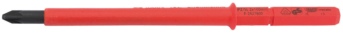 DRAPER Ergo Plus® PZ/SL Type VDE Interchangeable Screwdriver Blade No:2 x 1