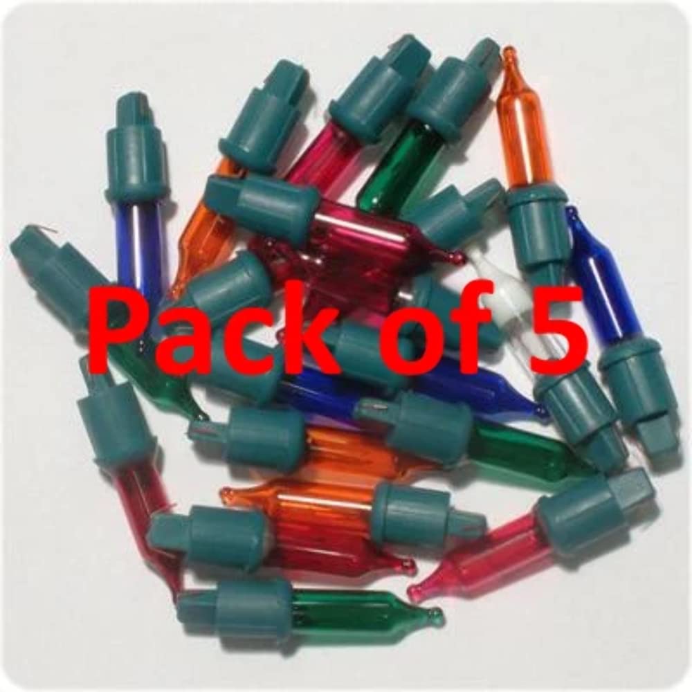 Leisuregrow 6V Multi Coloured Replacement Christmas Tree Bulbs Lamps G1 Code 0.72W (Pack of 5)