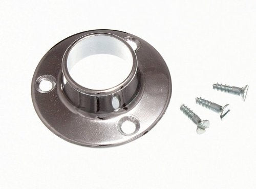 WARDROBE ROD RAIL SOCKET END SUPPORT BRACKET 19MM CHROME PLATED ( pack of 2 )