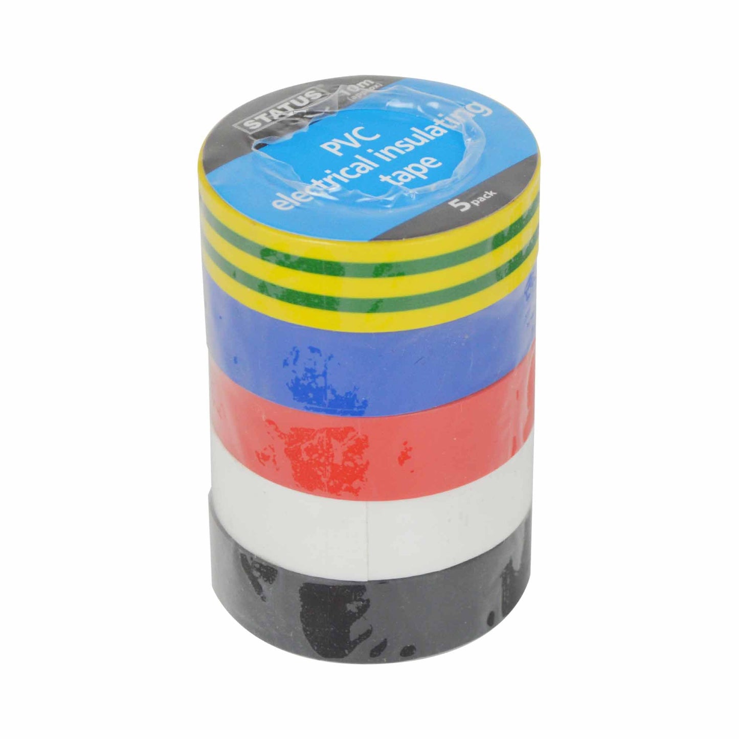 Status Electrical Tape, 10 Meters Insulation, Electrical Insulating Tape, 5 Pack Assorted Colours, S5PKPVCETX6