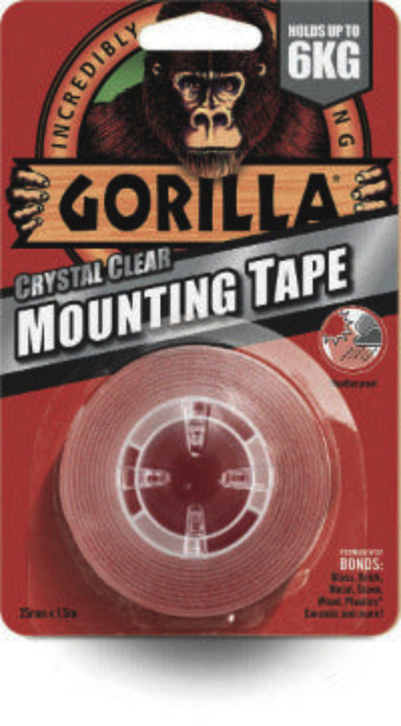 Gorilla Double Sided Mounting Tape Clear 1.5m, Pack of 1