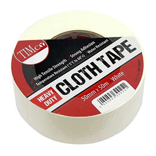 TIMco HDCTWHITE Heavy Duty Cloth Tape 50mm x 50m - White