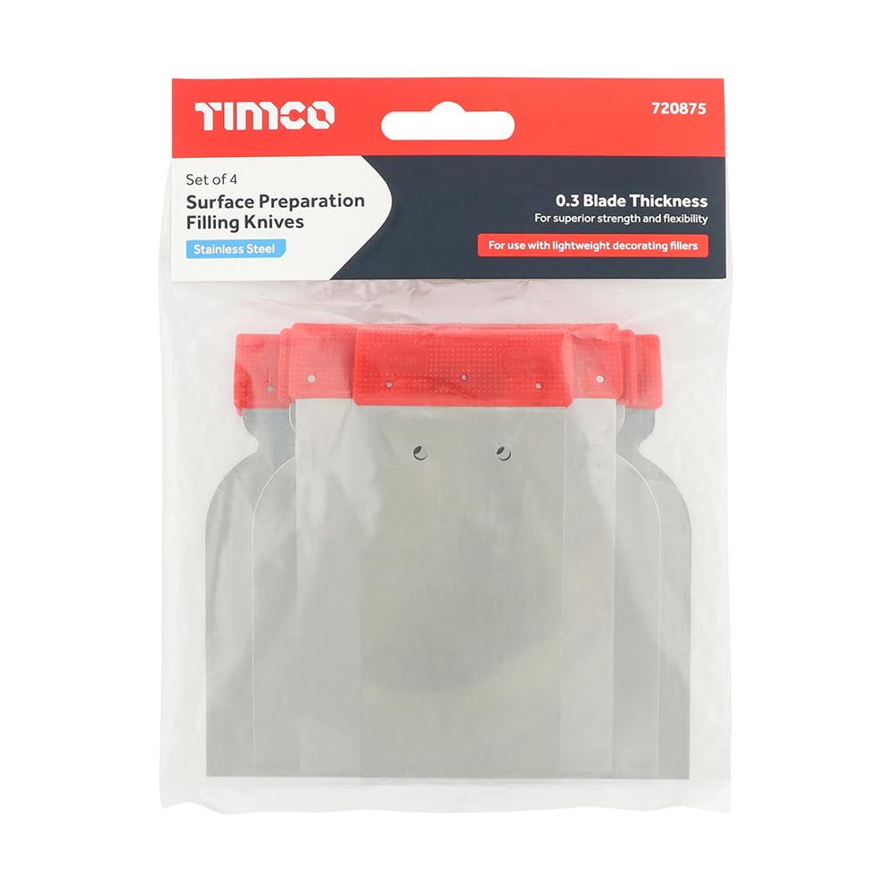 Timco - Surface Preparation Filling Knives Set (Size 4pcs - 4 Pieces)