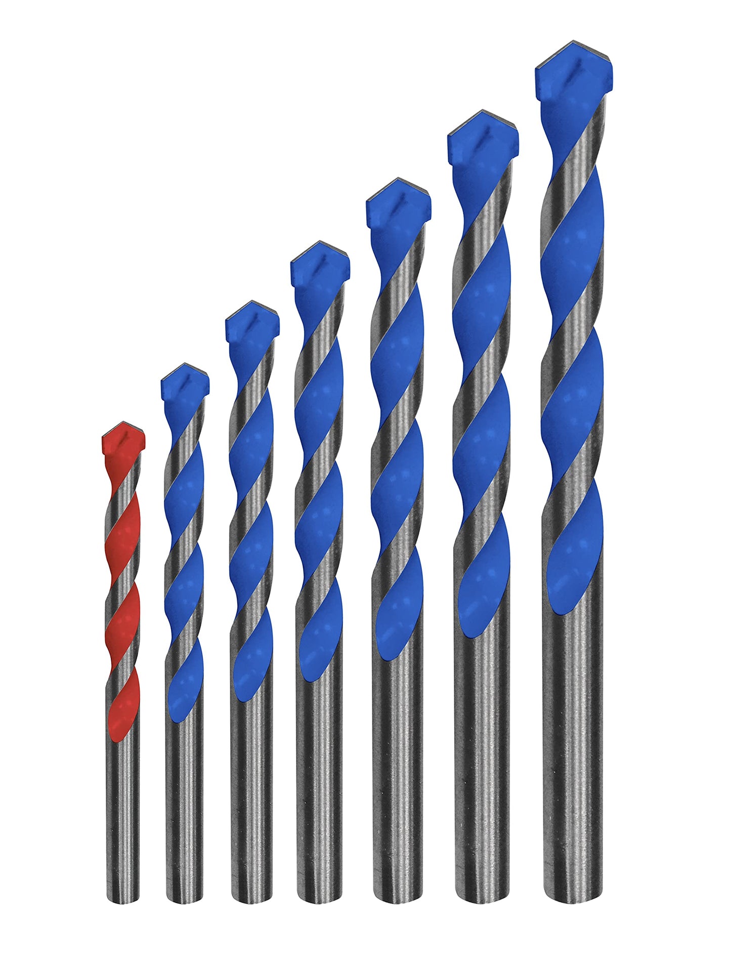 Faithfull FAIMCD10120 Tungsten Carbide Tipped Contruction Drill Bits 7 Piece Set 4-12mm. for Brick, Tile, Concrete, Metal, Alum, Wood and Plastic