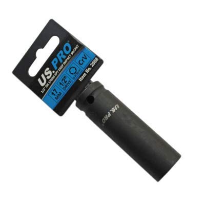 US PRO Single 17mm Deep Impact Socket Metric 1/2" Drive 3753