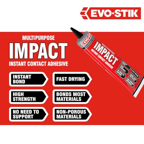 EVO-STIK Impact Adhesive, Multipurpose, High-Strength Adhesive, Bonds Instantly on Contact, Fast Drying, 250ml Tin