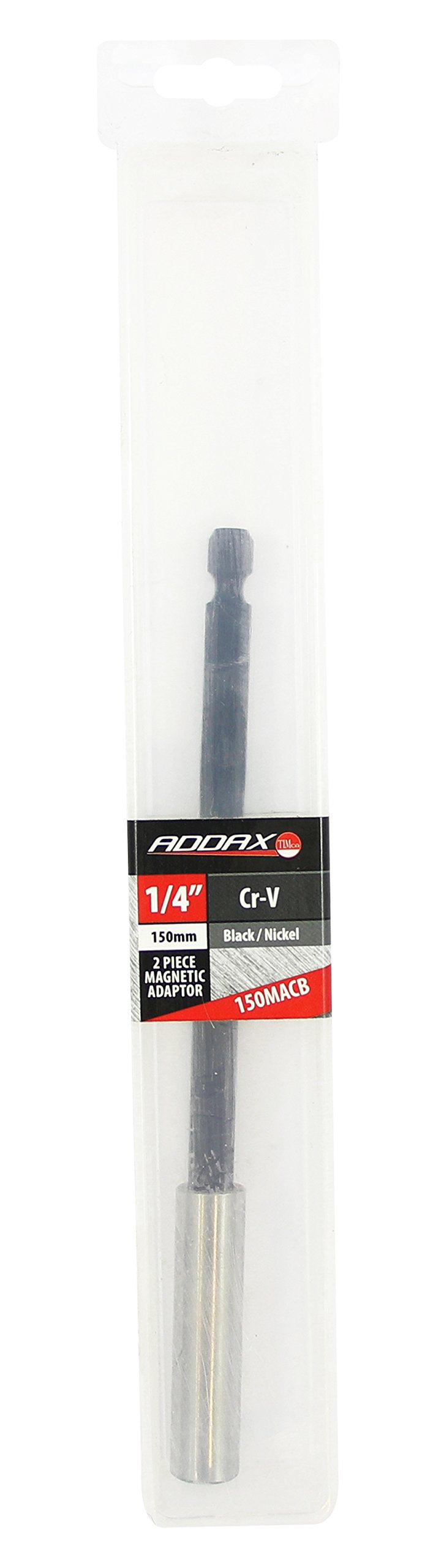 TIMCO Two Piece Magnetic Adaptor - Circlip - an Economic Magnetic 1/4" hex Drive Adaptor Manufactured from Two Pieces of Carbon Steel - 1/4 x 150