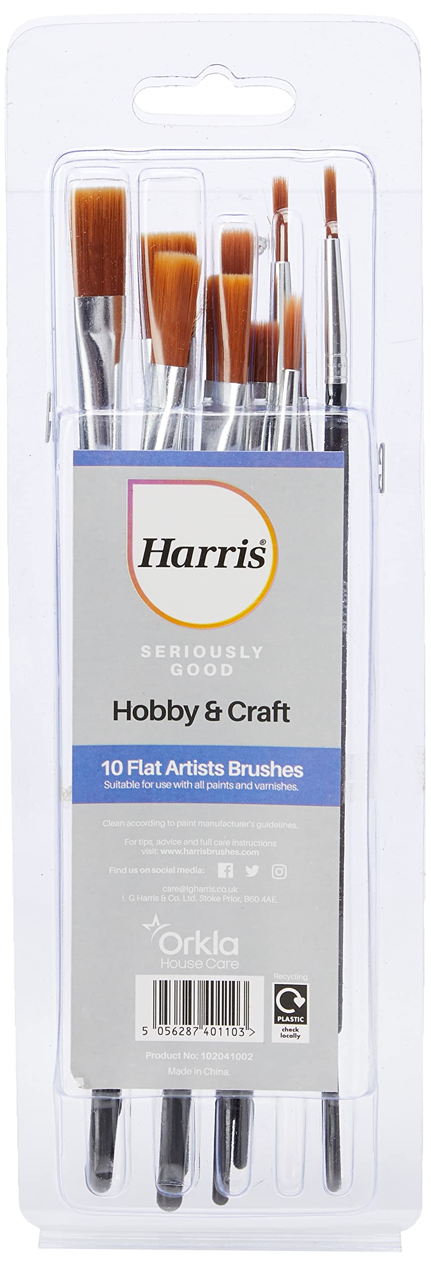 SGOOD 10PACK Flat Artist Brushes