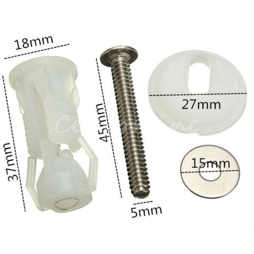 Generic 2x Toilet Seat Expanding Nylon Well Nuts Top Fixing Wellnuts Easy Installation <1&2632*1>