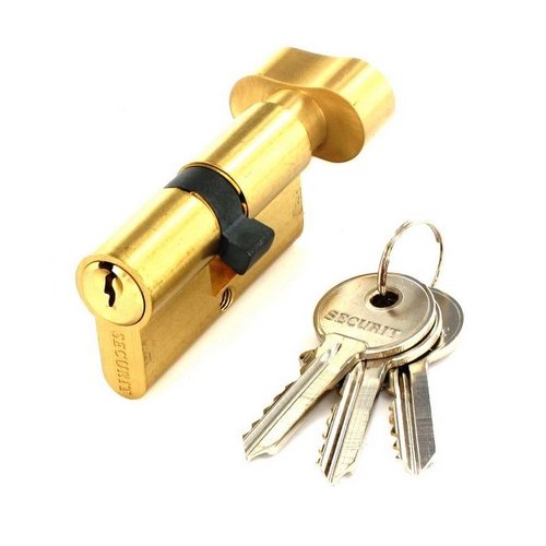 Securit S2043 Euro Thumb Cylinder Nickel 3 Keys 30 x 30mm Pack of 1