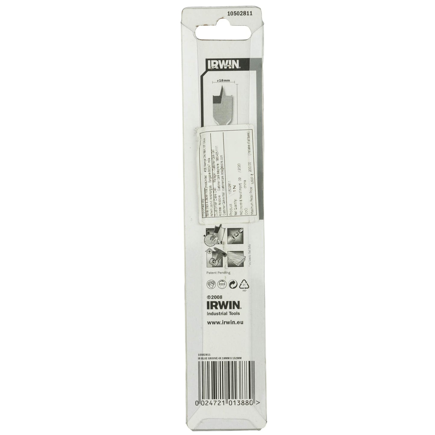 Irwin 4X Blue Groove Flat Bit 18Mm 10502811