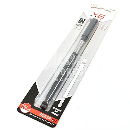TIMCO X6 Impact Mag Bit Holder - A Magnetic 1/4” hex Drive Adaptor with a Unique ‘Torsion Zone’ That enables The bit Holder to Withstand The Extreme pressures - 1/4 x 150