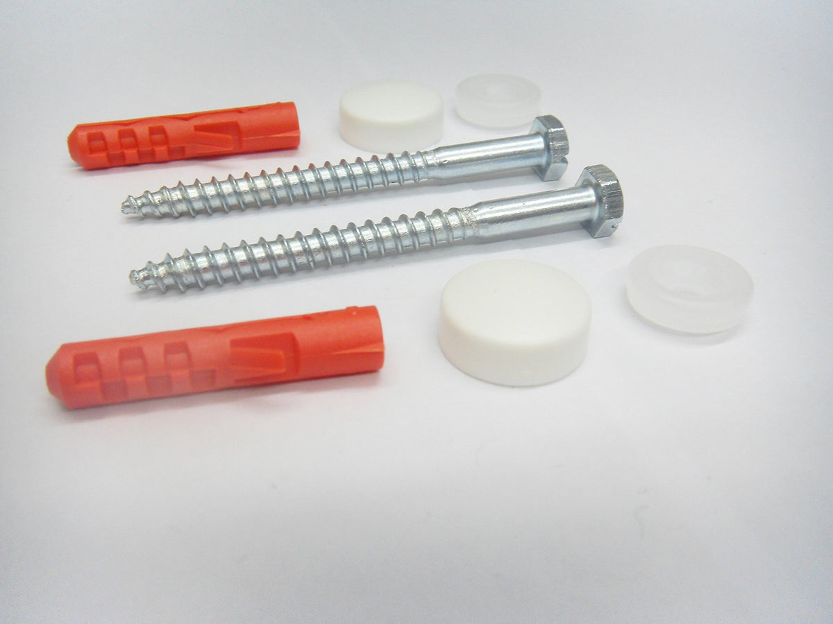 W.C. Pan Fixing Set - White Caps