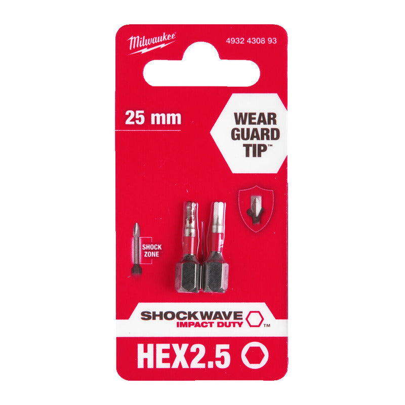 Milwaukee hex bit 2.5mm