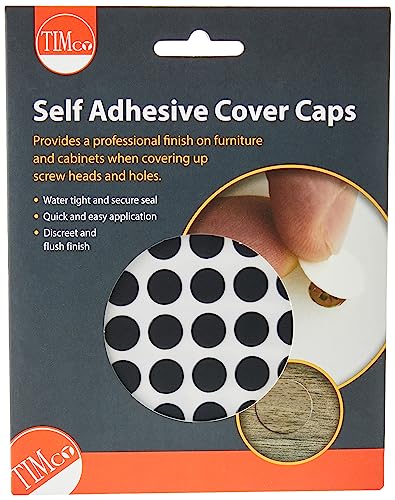 TIMCO Self-Adhesive Cover Caps - Black - 13mm