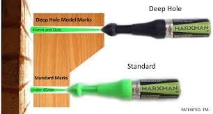 Marxman Deep Hole Chalk Marking Pen x4 Black Deep Marking Tool Over 45mm MARXMAN1BLK