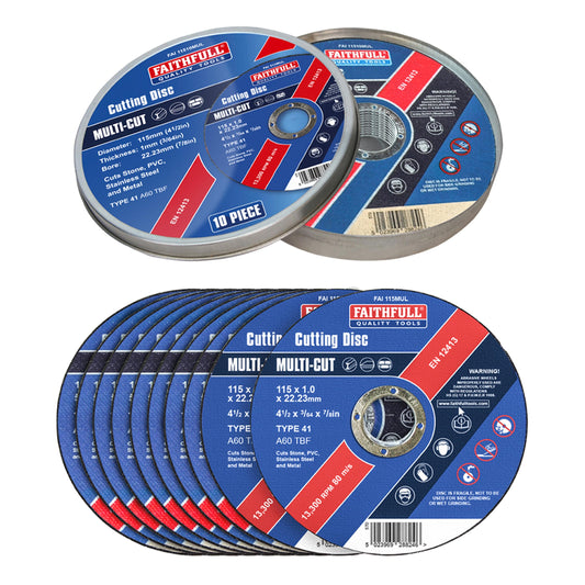 Faithfull Multi-Cut Thin Cut Off Wheel (Pack of 10)