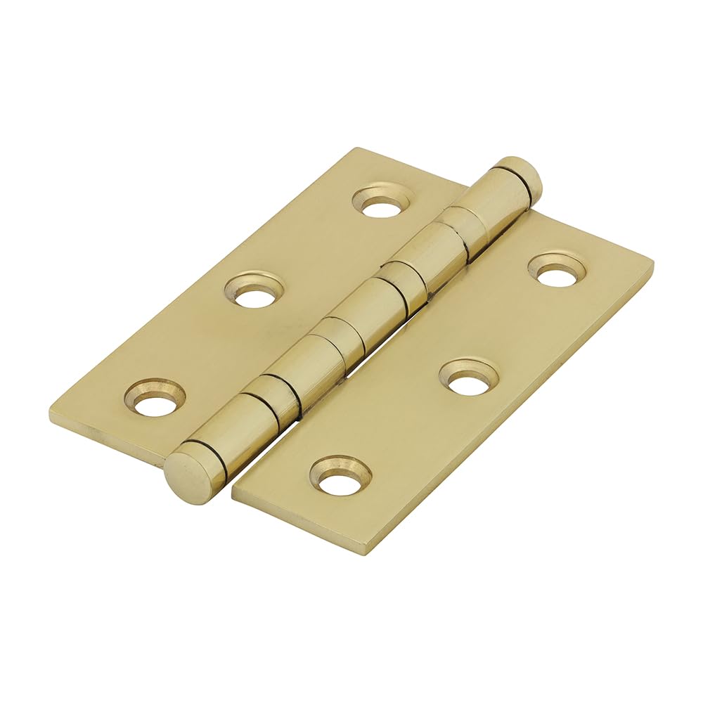 Timco - Performance Ball Race Hinges - Solid Brass - Polished Brass (Size 76 x 50-2 Pieces)