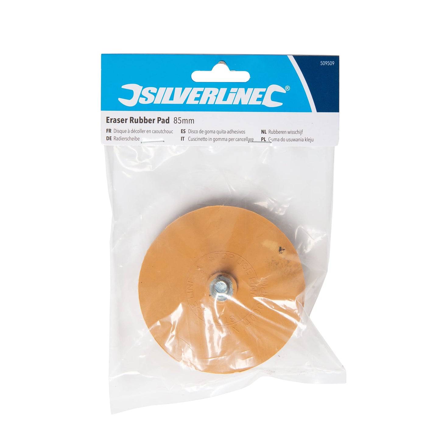 Silverline 509509 Eraser Rubber Pad 85 mm, Yellow
