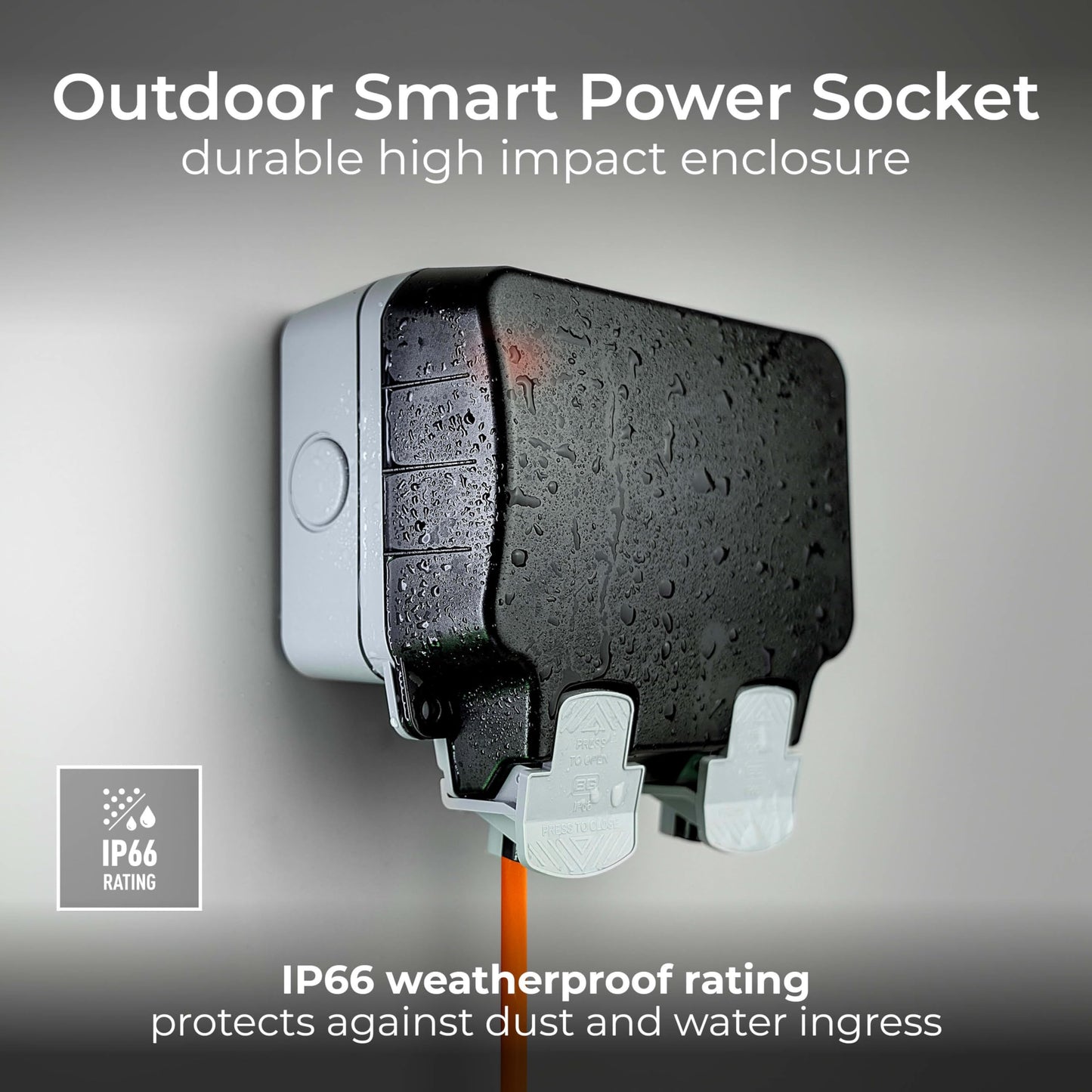 BG Smart! Weatherproof Outdoor Switched Double Socket Polycarbonate (PC)