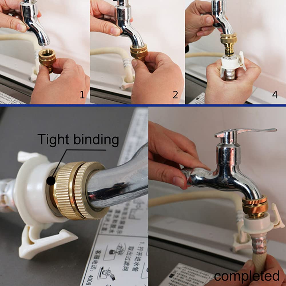 Solid Brass Threaded Hose Water Pipe Connector Tap Faucet Adapter for Garden