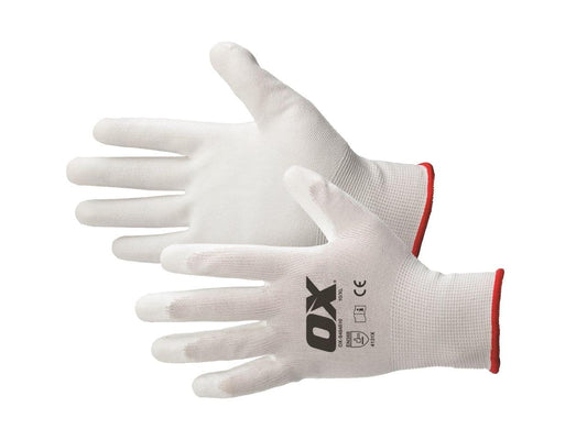 OX White PU Flex Decorators Glove Size 10 (XL)