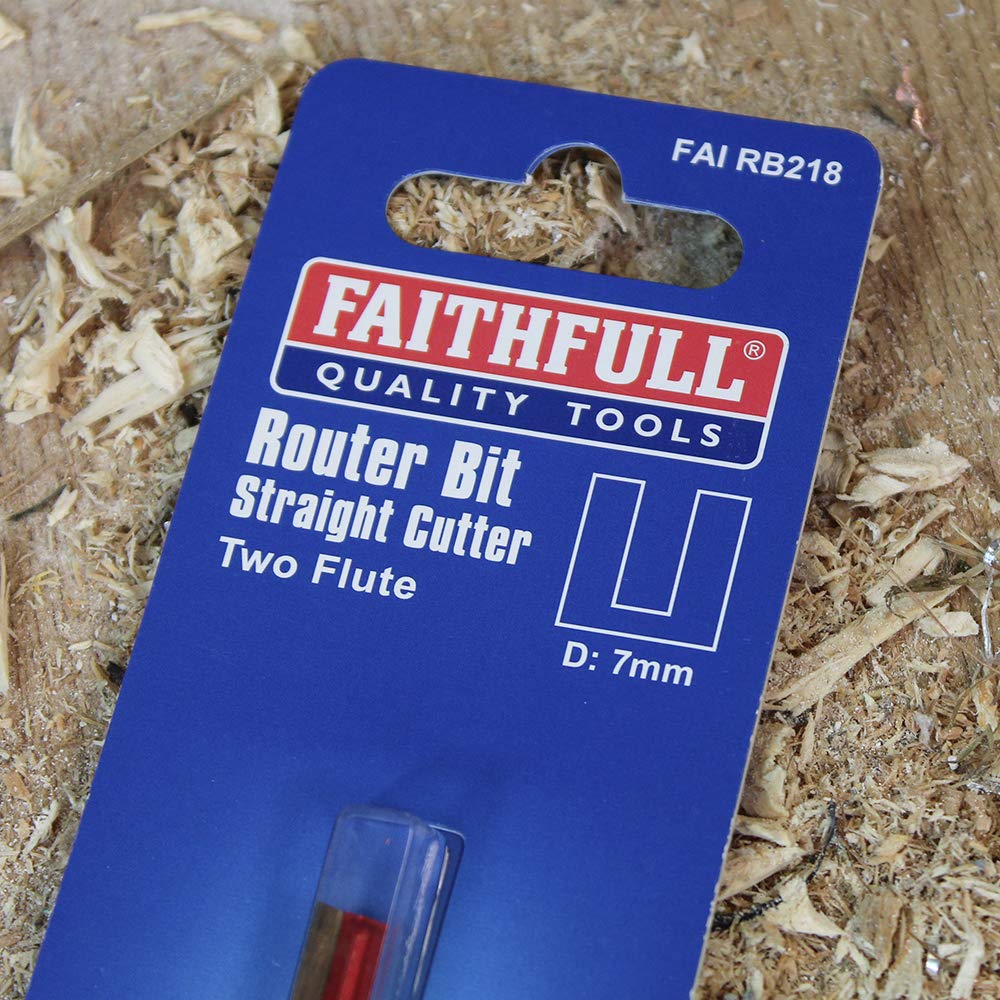 Faithfull FAIRB26 Oberfräsen-Bit, TC, zweischneidig, 1/4 Zoll, 12 mm, Rot/Silber