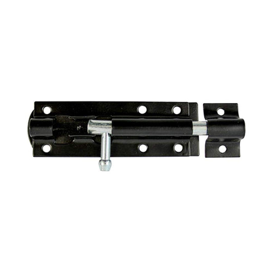 TIMCO Straight Tower Bolt - Black - 8" - Fixings Included