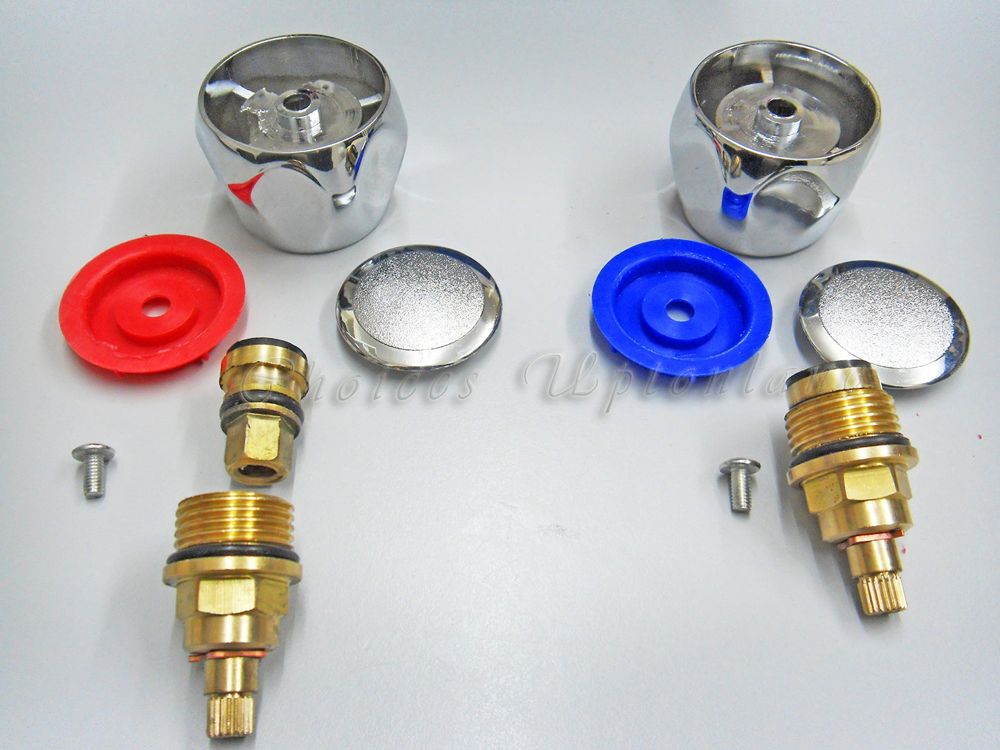 REPLACEMENT HOT & COLD TAP TOP HEAD COVERS CHROME PLATED FOR BASIN / BATH & KITCHEN SINK TAPS
