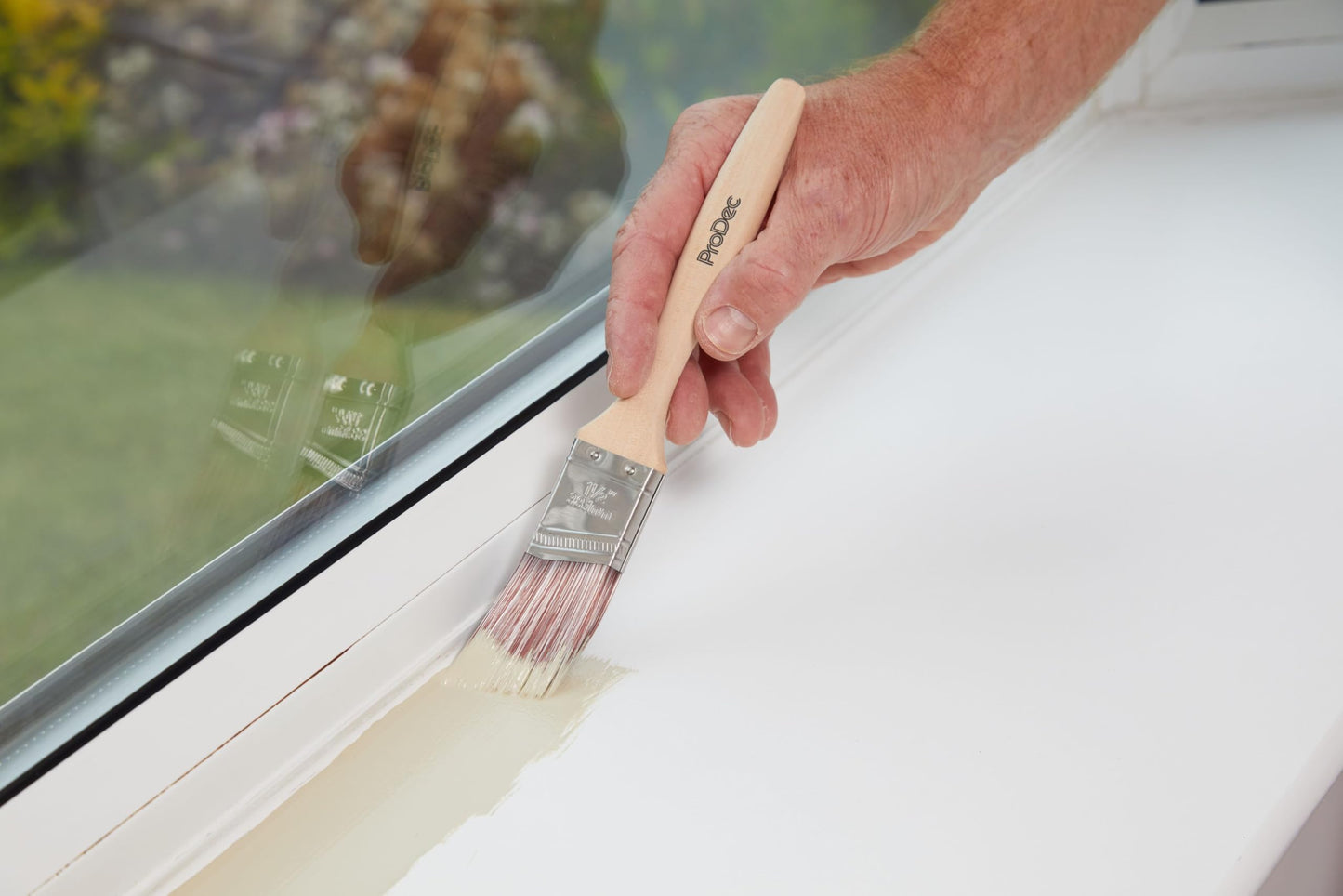 ProDec 2 inch Premier Trade Professional Synthetic Short Handle Cutting In Paint Brush for Sharp Edge Lines Painting with Emulsion