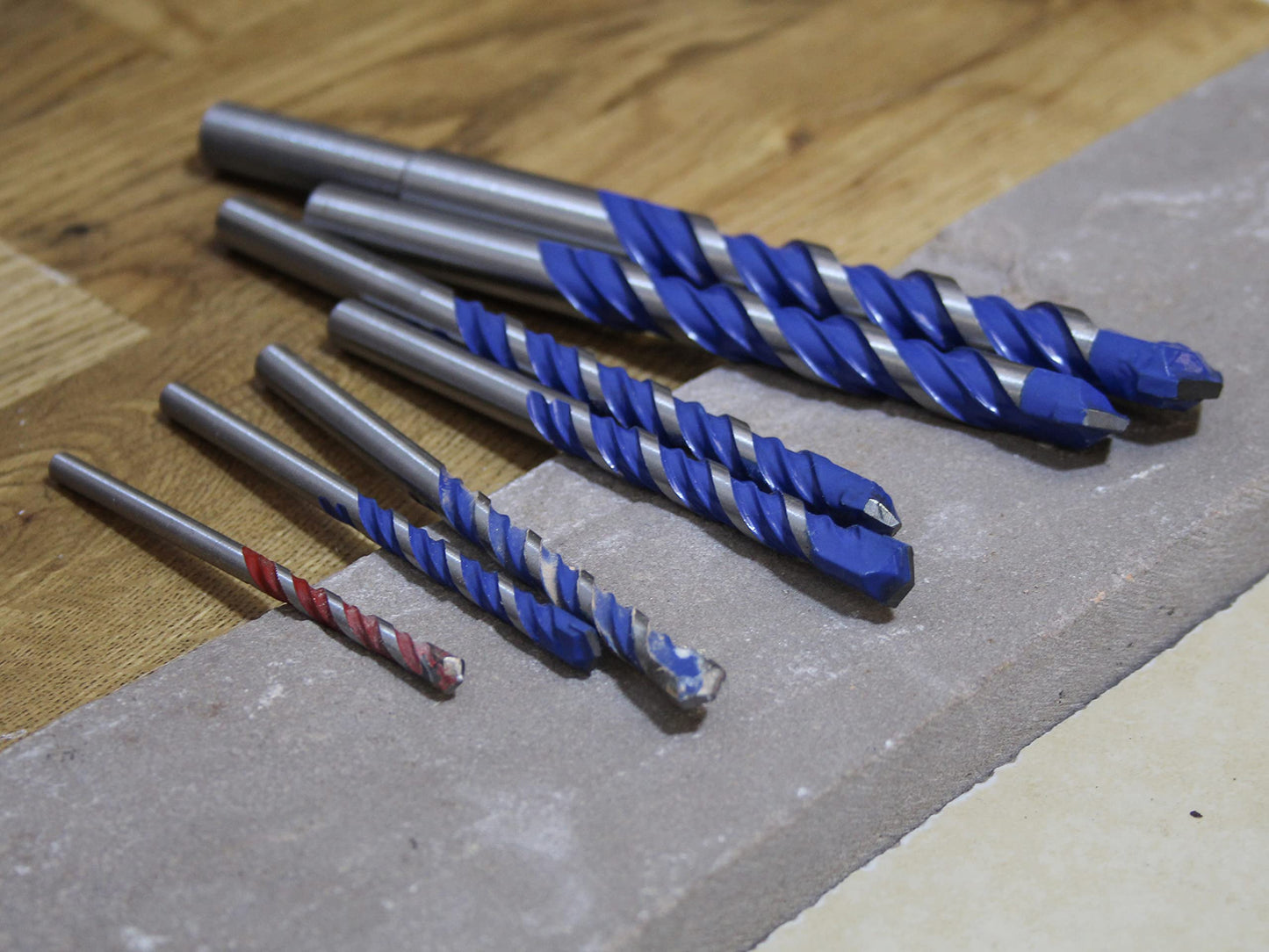 Faithfull FAIMCD10120 Tungsten Carbide Tipped Contruction Drill Bits 7 Piece Set 4-12mm. for Brick, Tile, Concrete, Metal, Alum, Wood and Plastic