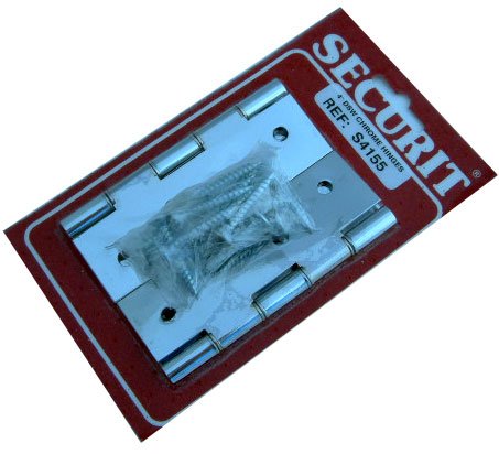 1 pair of 100mm (4") DSW bright chrome door butt hinges