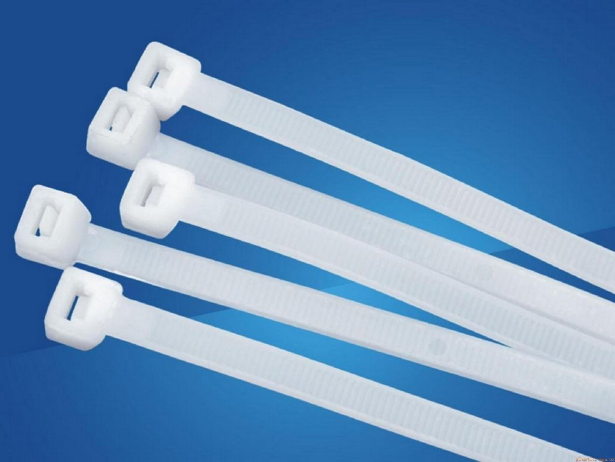 Faithfull CT200W 200 x 3.6mm Cable Ties (Pack of 100) - White