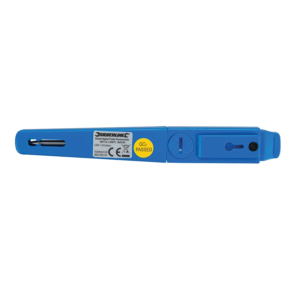 Silverline Pocket Digital Probe Thermometer -40°C to +250°C (469539), Blue