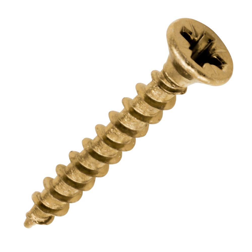 TIMCO 35030SOLOC Solo Chipboard & Woodscrews-PZ-Double Countersunk-Gold-3.5 x 30-Box of 200, Yellow, 3.5 x 30mm, Set of 200 Pieces