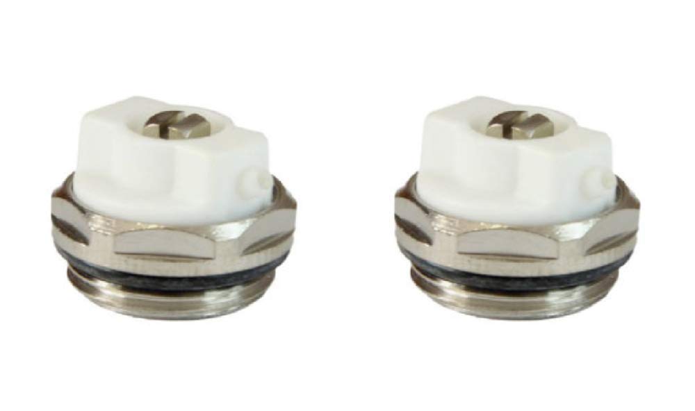 x2 Manual Radiator AIR Vent Bleed Plug Valve 1/2" BSP