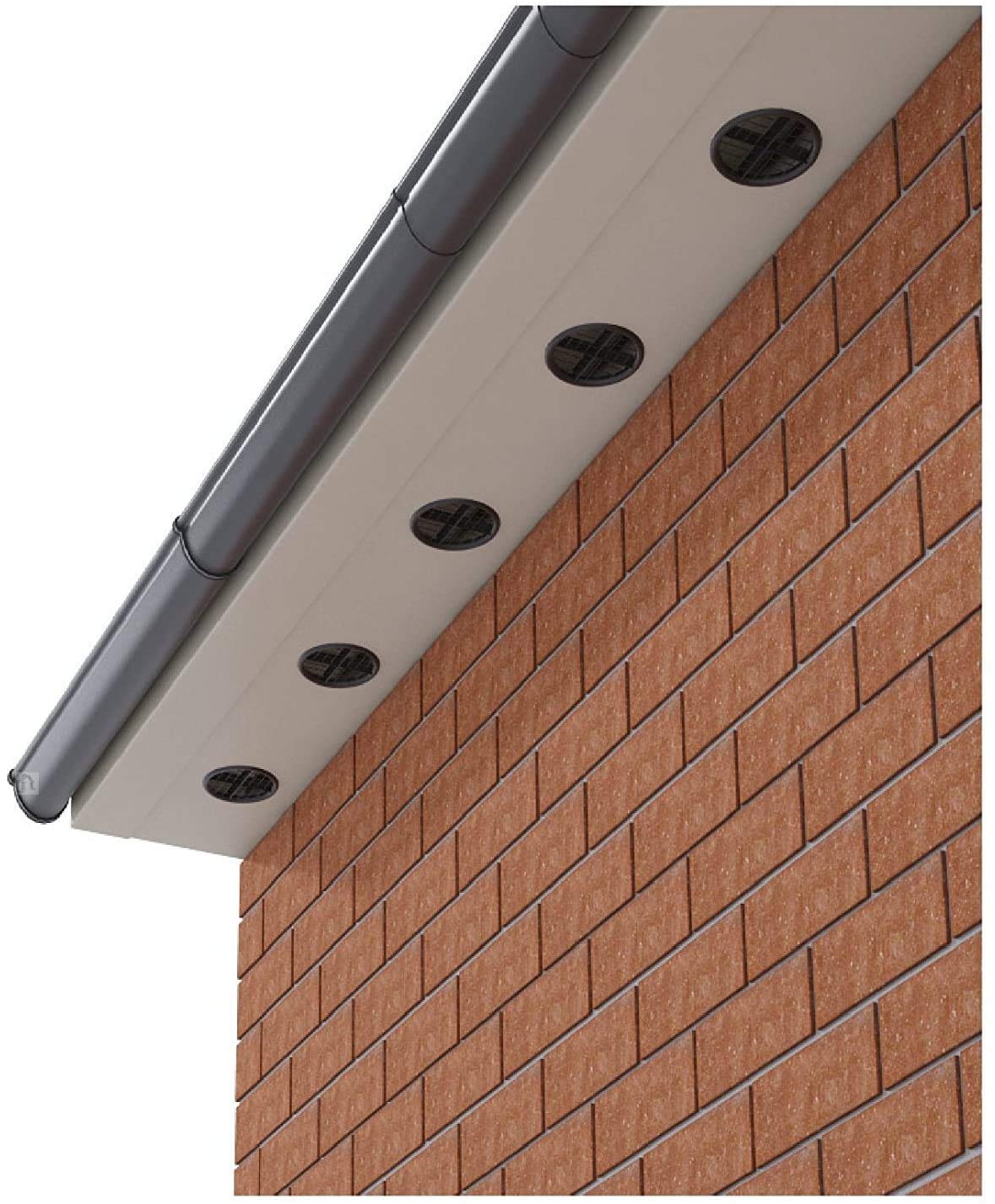 10 Number Timloc 70mm White Plastic Round Circular Push in Soffit Air Vents Vivarium