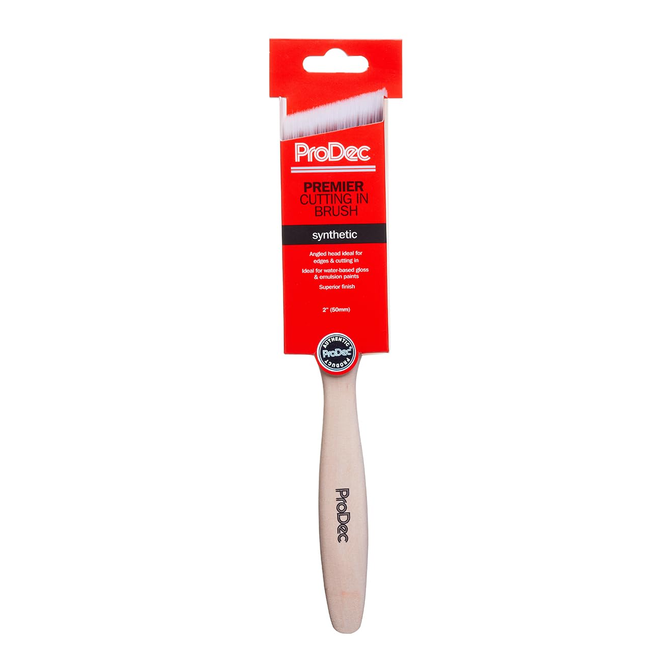 ProDec 2 inch Premier Trade Professional Synthetic Short Handle Cutting In Paint Brush for Sharp Edge Lines Painting with Emulsion
