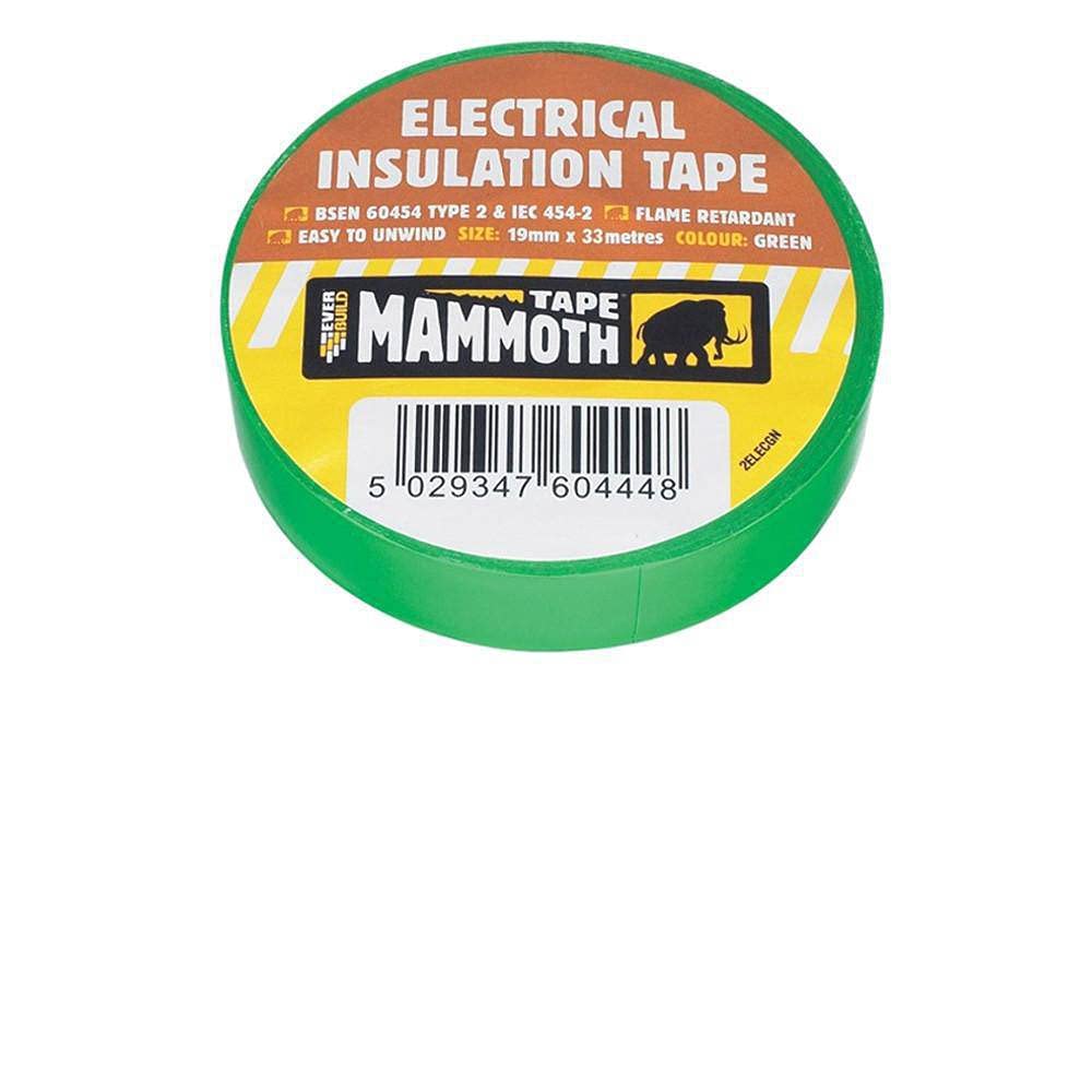 Everbuild 2ELECYW Electrical Insulation Tape, Yellow, 19 mm x 33 m