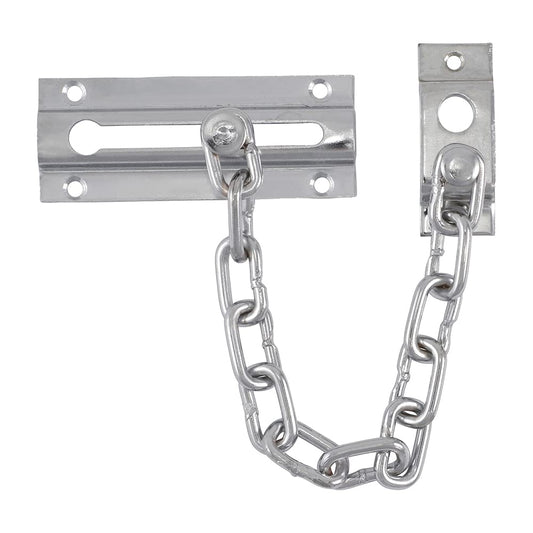 TIMCO Door Chain Security Lock - Allowing Reduced Opening Angle of The Door, for Your Added Security - Satin Chrome - 85mm