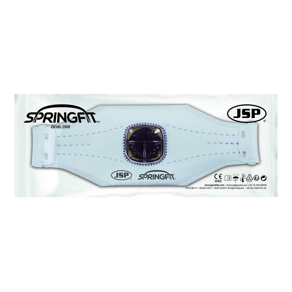 JSP Springfit 425mL FFP2 Disposable Dustmask with Typhoon Valve,medium/Large (BGA172-202-N00)
